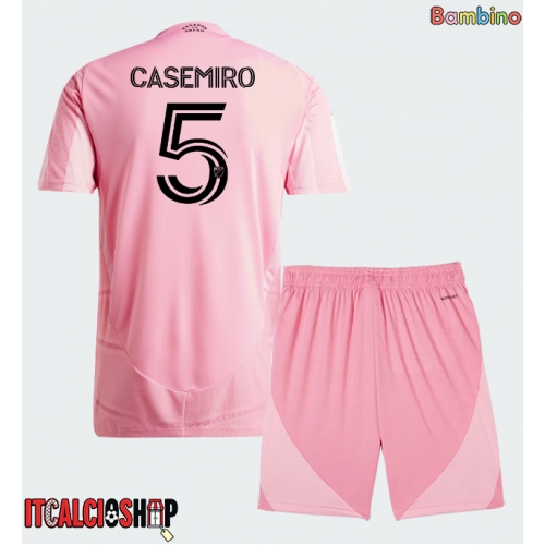 Inter Miami Casemiro #5 Prima Maglia Bambino 2026-27 Manica Corta (+ Pantaloni corti)